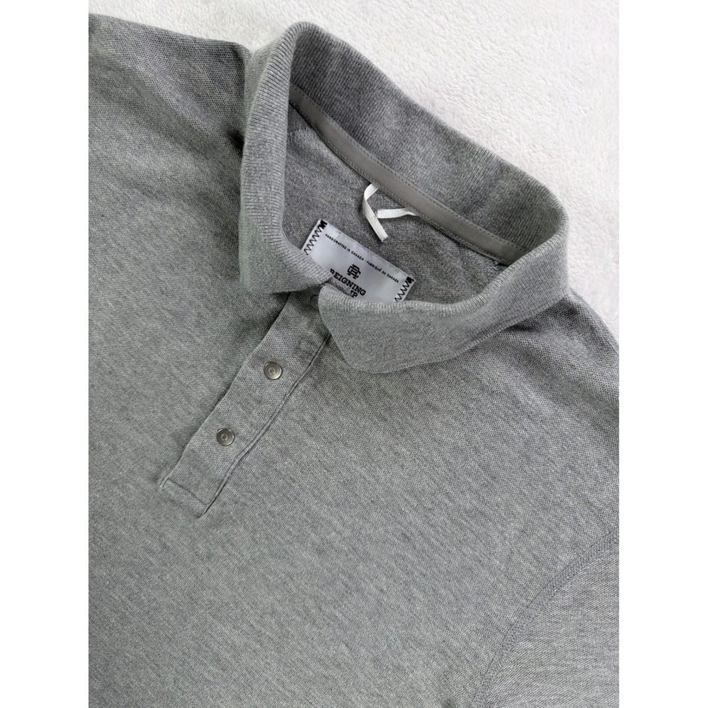 Reigning Champ Pique Polo Athletic Golf Casual 100% Cotton Grey Mens M